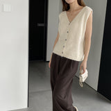 Women Knitted Two-Piece Set Knitted Two-Piece Autumn and Winter Long Vest Coat Set A3388