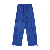 Men Sweatpants Breathable Quick-Drying Mesh Exercise Casual Pants Pleated Stitching Draping Effect Wide-Leg Pants