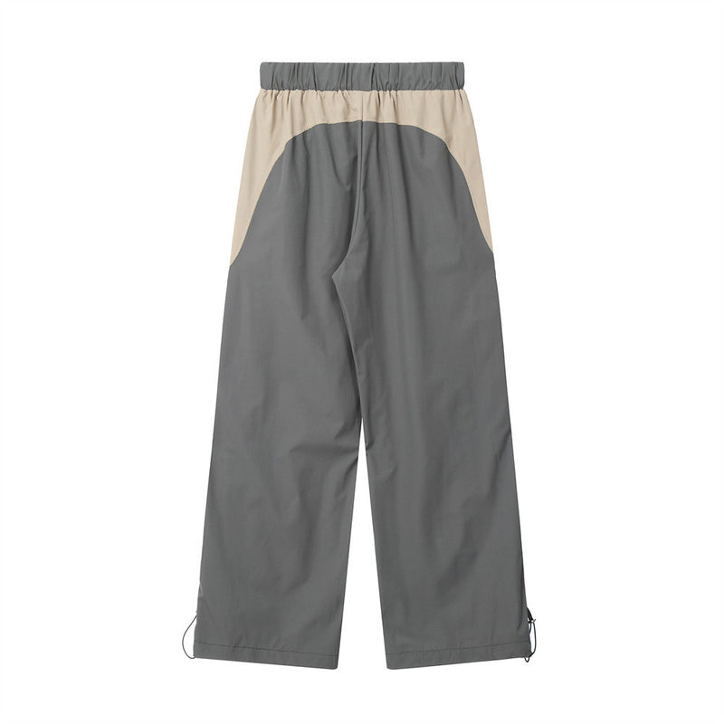 Men Sweatpants Sports Casual Pants Loose Wide-Leg Straight Pants Drawstring Ankle-Tied