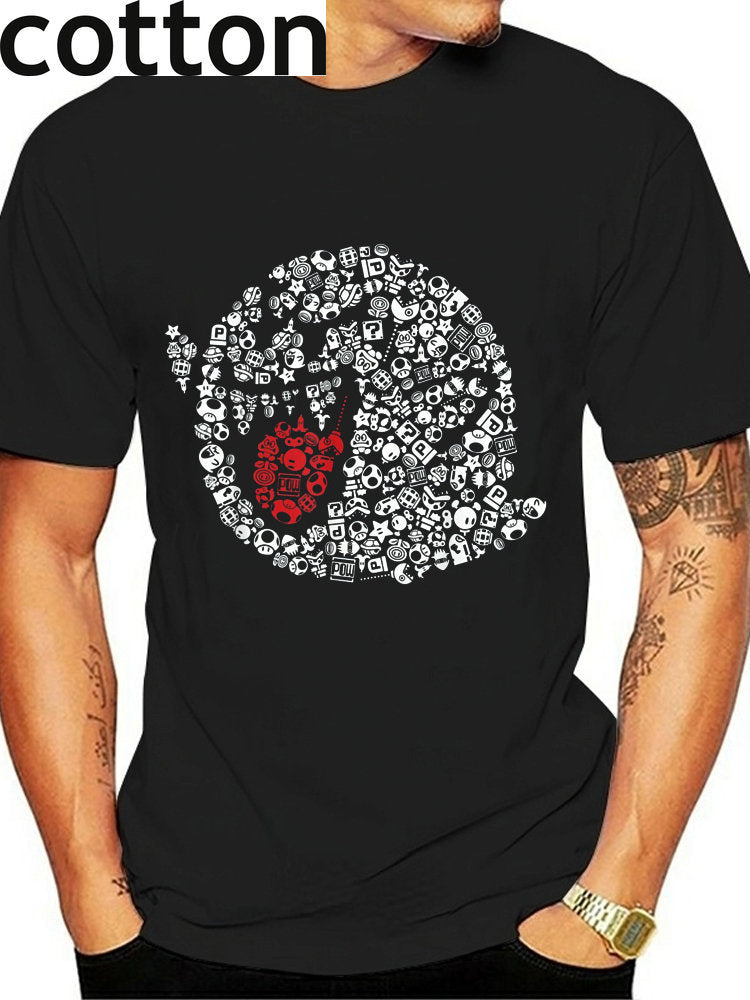 2024Funny Boo Portrait Graphic  Cotton T-Shirt Summer