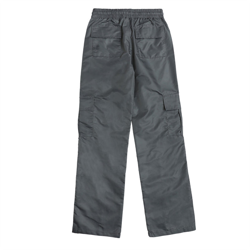 Men Sweatpants High Street Pleated Zipper Casual Pants Men's Overalls Straight-Leg Pants