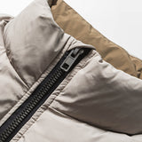 Unisex Winter Cotton Coat Winter Stand-up Collar down Jacket Retro Loose Puffer down Jacket