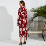 Women Date Dress Autumn and Winter Leisure Blouse Collar Dress Long Dress