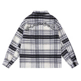 Unisex Jacket Autumn Brushed Plaid Coat