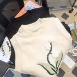 Women Knitted Pullover Three-Dimensional Knitted Vest round Neck Sleeveless Knitwear Sweater