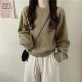 Women Knitted Pullover Vintage Sweater Loose Sweater