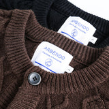 Unisex Winter Cotton Coat Twist round Neck Knitted Sweater Vintage Cardigan Sweater