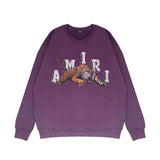 Amiri Long Sleeved Shirt Fashion Brand Crew Sweatshirts round Neck Sweater