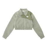 Women Jacket Short Stitching Jacket Loose Casual Motorcycle Clothing Coat