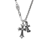 Chrome Hearts Necklace Vintage Double Cross Pendant for Men and Women