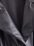 Women Leather Jacket Autumn Trench Coat Women's Coat Casual Belt Cardigan