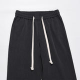 Men Sweatpants Straight Casual Pants Loose Elastic Waist Solid Color Simple Wide Leg Pants Trousers