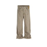 MIJKO Mens Vintage Pants MIJKO Logging Straight Jeans Cleanfit Wide Leg Overalls