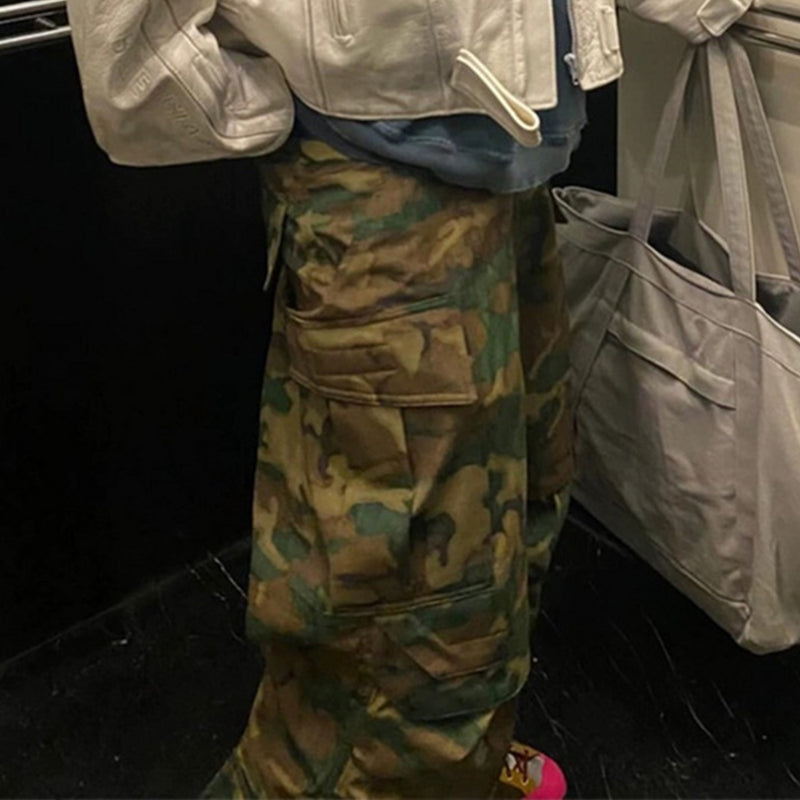 MIJKO Men's Vintage Pants MIJKO Men's Women's Camouflage Overalls Leggings Foot Casual Trousers