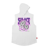 Men Vest Hip Hop Retro Hooded Vest Hip Hop Sleeveless T-shirt Men and Women