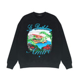 Amiri Long Sleeved Shirt Fashion Brand Crew Sweatshirts round Neck Sweater