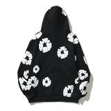 Kanye West Denim Tears Sunday Service Hoodie Autumn Winter Retro Three-Dimensional Foam Flower Print Embroidered Hoodie