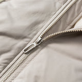 Unisex Winter Cotton Coat Color Contrast Patchwork Hooded Cotton-Padded Coat Retro Loose and Warm Arc Cotton-Padded Coat