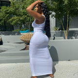 Women Dresses Sexy Dress Summer Sexy U Collar Sleeveless Slim Fit Skirt