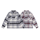 Unisex Jacket Autumn Brushed Plaid Coat