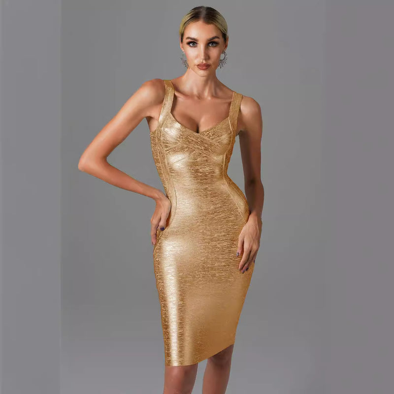 Women Dresses Bandage One-Piece Dress Sleeveless Party Dress (Ont0408)