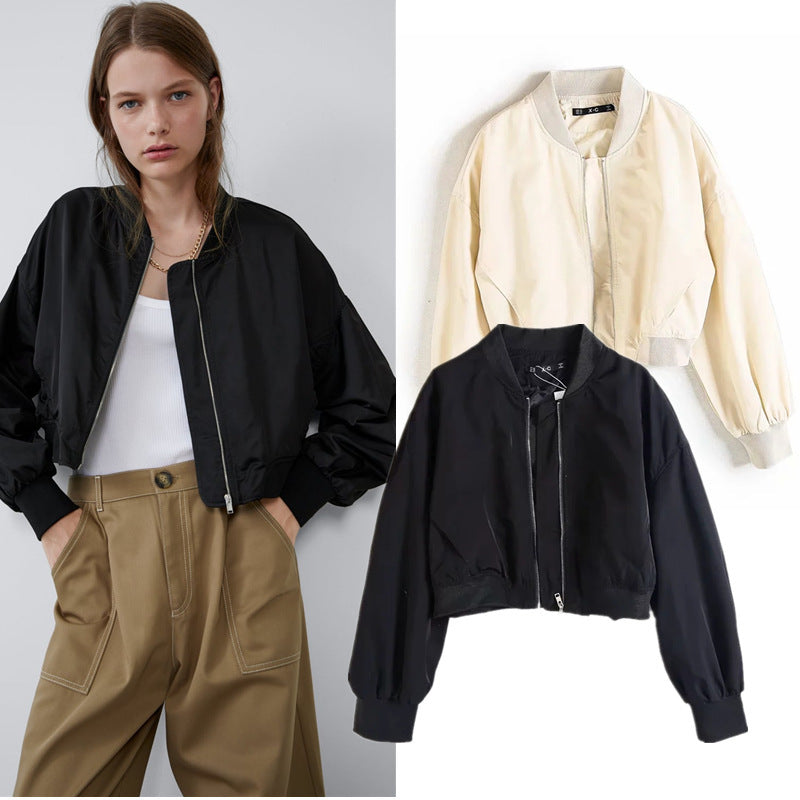 Women Jacket Fall Loose Long Sleeve Baseball Uniform