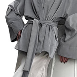 Women Trench Coat Knitted Retro V-neck Coat