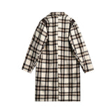 Unisex Jacket Fall Plaid Trench Coat