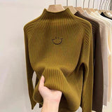 Women Knitted Pullover Turtleneck Sweater Women's Loose Sweater Autumn Winter Coat