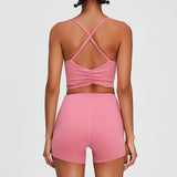 Women Yoga Set Sports Suit Yoga Shorts Two-Piece Set