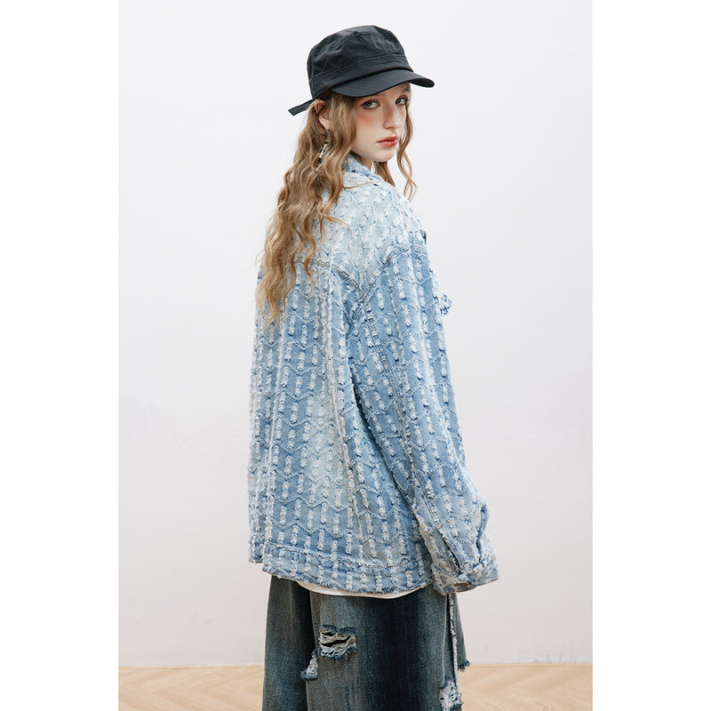 Unisex Jacket Retro Washed Denim Jacket for Men and Women Couple's Tops