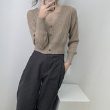 Women Cardigan Sweater Knitted V-neck Cardigan 8t7137