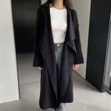 Women Cardigan Sweater Crew Neck Thick Sweater Fall and Winter Lapels Loose-Fitting Long Sleeve Sweater A3386