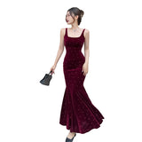 Women Dresses Fall Slim Fit Suspender Dress
