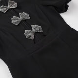 Women Dresses Summer round Neck Love Short Sleeve Dress Hollow Short Skirt (Xds0414)