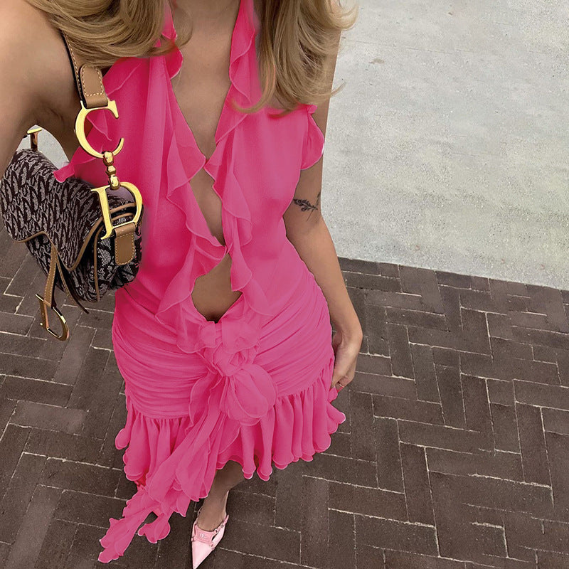 Women Dresses Hollow Sexy Sheath Dress