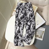 Women Sweatpants Vintage Tie-Dyed Wide-Leg Pants Loose Straight Casual Pants
