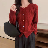 Women Knitted Cardigan Autumn Winter Sweater Coat