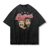 Men T Shirt Vintage Worn Looking Washed-out Short Sleeve T-shirt Vintage