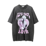 Men Vintage T-Shirt Figure Head Print Short Sleeve T-shirt