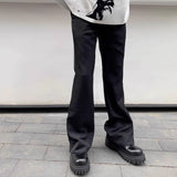 MIJKO Men's Vintage Pants MIJKO Men's Women's Trousers Slit-slit micro-pull pants