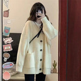 Women Knitwear Autumn and Winter V-neck Sweater Coat Knitted Cardigan