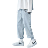 Men Jeans Summer Baggy Straight Trousers Retro Pants