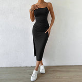 Women Dress Spring Suspender Skirt Sexy Backless Sheath Dress