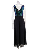 Women's Evening Gown Sexy Backless Chiffon Stitching Sequins Dress Evening Dress