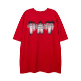 Men T Shirt Alphabet Graffiti Print Couple Short Sleeve T-shirt