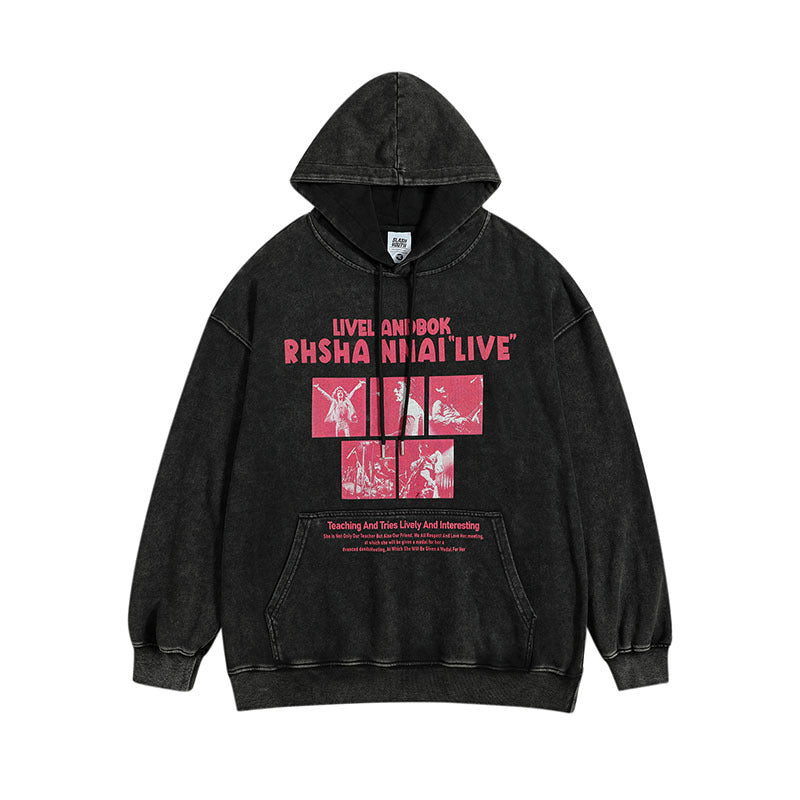Men Hoodie Couple Hoodies Retro Washed Hooded Sweater for Men and Women