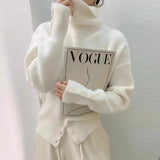Women Knitted Pullover Sweater Women's Autumn and Winter Loose Turtleneck