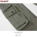 MIJKO Mens Vintage Pants Chain Leg Casual Overalls