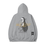 Men Hoodie Skull Print Terry Hooded Sweater